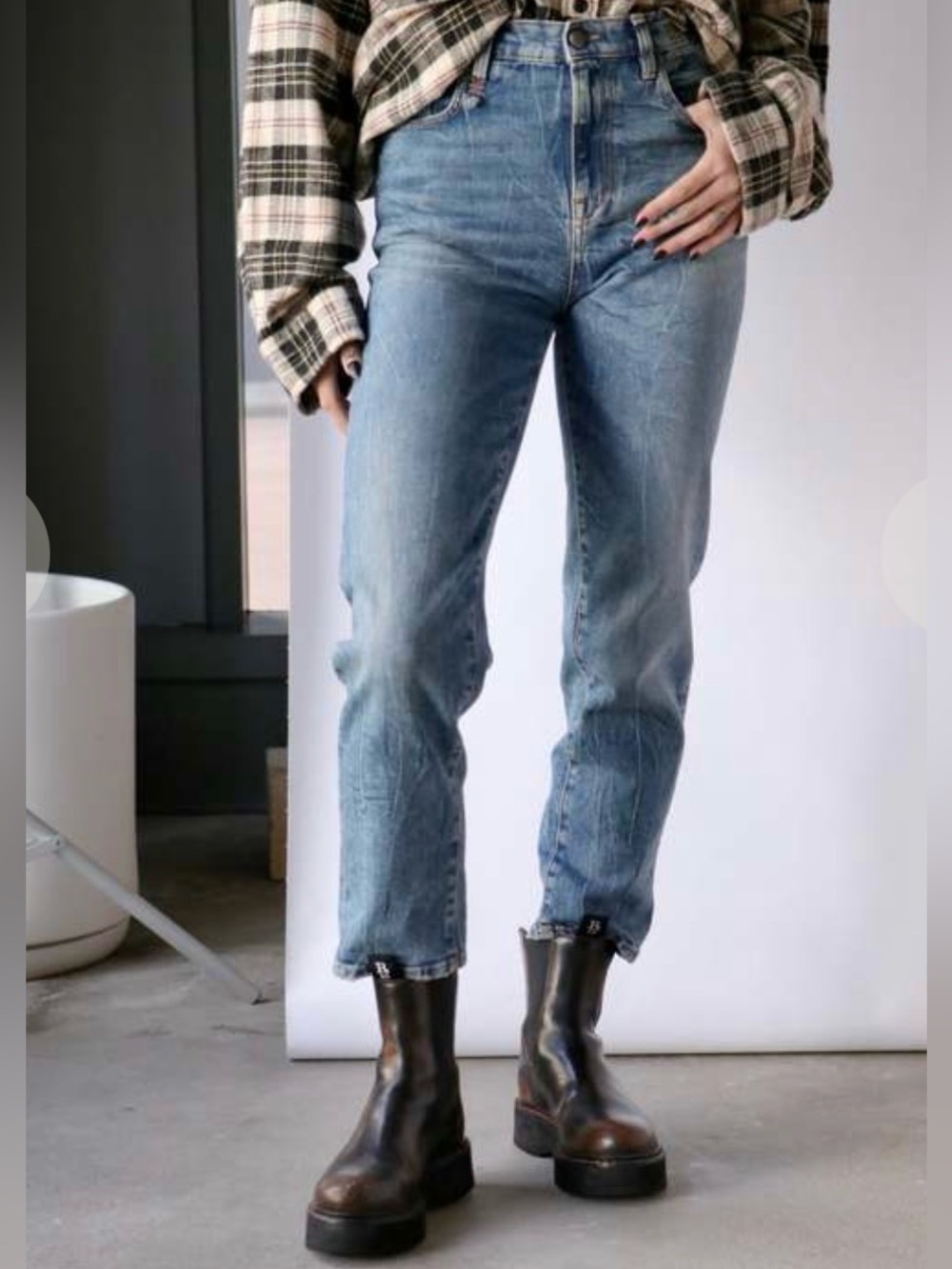 R13 Shelley Slim Jeans Kelly Wash Made in Italy Size 26